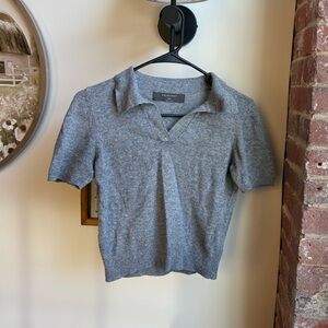 Primark Heather Gray Short Sleeve Polo Top